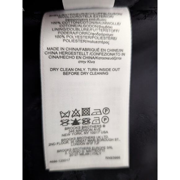 NWT Women's Brooks Brothers Diamond Quilted Jacky Navy Blue Zip Front Sz 8 $568 - Picture 9 of 9